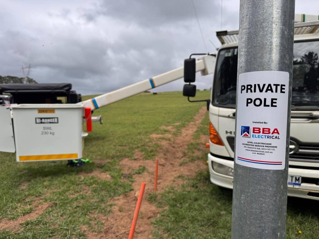 BBA Electrical New Private pole Temp Builders Supply Jamberoo